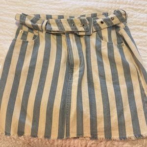 Medium blue and white skirt